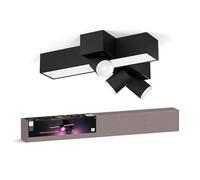 Philips Hue White & Color Ambiance Centris 3-Piece Cross lamp, dimmable, 16 Million Colours, app-controllable, Amazon Alexa Compatible, Black.