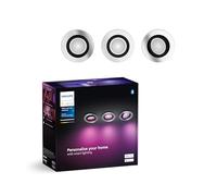 Philips Hue Centura Aluminium Smart LED Recessed Ceiling Spotlight, Pack of 3, Metallic