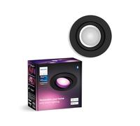 Philips Hue White & Color Ambiance Centura Round downlights 1 Pack, dimmable Ceiling Lights for Hue Lighting System with 16 Million Colours, Intelligent Light Control via Voice and app, Black.