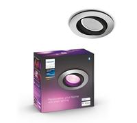 Philips Hue White & Color Ambiance Centura Round downlights 1 Pack, dimmable Ceiling Lights for Hue Lighting System with 16 Million Colours, Intelligent Light Control via Voice and app, Aluminium.