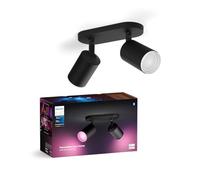 Philips Hue White & Color Ambiance Fugato Spot 2 FLG. Black 2x350lm, dimmable, 16 Million Colours, app-controllable, Compatible with Amazon Alexa (Echo, Echo Dot)