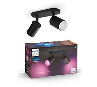 Philips Hue White & Color Ambiance Fugato Spot 2 FLG. Black 2x350lm, dimmable, 16 Million Colours, app-controllable, Compatible with Amazon Alexa (Echo, Echo Dot)