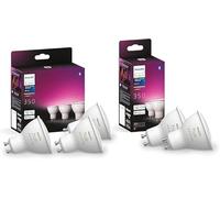 Philips Hue White & Color Ambiance GU10 LED spotlights 5-Pack (350 lm), dimmable LED Lamps for The Hue Lighting System with 16 Million Colours, Smart Light Control via Voice and app