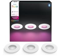 Philips Hue White & Color Ambiance Xamento recessed spotlights 3 Pack, dimmable Bathroom Lights for The Hue System with 16 Million Colours, Intelligent Light Control via Voice and app, White