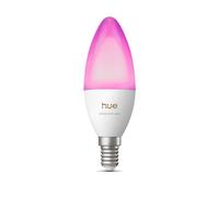 Philips Hue Smart LED Candle Bulb, B39, E14, 1 Pack, White and Color Ambiance, Full Spectrum Light 1000 K-20000 K, 500 lm, Ultra-Low Dimming, Chromasync, Alexa, Google Home, Apple Home
