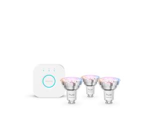 Philips Hue White & Colour Ambiance Essential Starter Kit: 3 Gu10 Smart Bulbs (345 Lm)