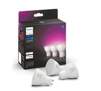 Philips Hue White & Colour Ambiance Smart Spotlight 3 Pack LED [GU10 Spotlight] - 350 Lumens (50W Equivalent). Works with Alexa, Google Assistant and