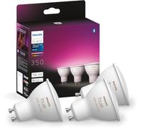 Philips Hue White & Colour Ambiance Smart Spotlight 3 Pack LED [GU10 Spotlight] - 350 Lumens (50W Equivalent). Works with Alexa, Google Assistant and Apple Homekit