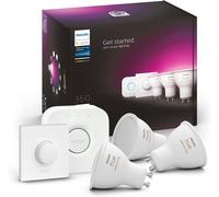 Philips Hue White & Colour Ambiance Starter Kit: Smart Bulb 3X Pack LED [GU10] incl. Bridge and Smart Button - 350 Lumen