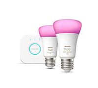 Philips Hue White and colour ambience Starter kit: 2 E27 smart bulbs (1100)