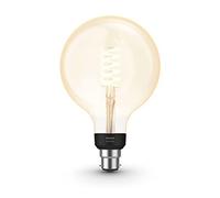 Philips Hue White Filament Single Smart G125 LED Bulb [B22, Bayonet] with Bluetooth. Compatible with Alexa, Google Assistant and Apple HomeKit