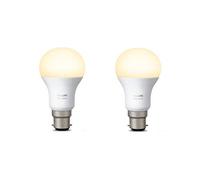 Philips Hue White Personal Wireless Lighting LED B22 Twin Pack Bayonet Cap Light Bulbs , 2 x 9.5 W Bayonet Caps [Apple Homekit Enabled], Works with Alexa