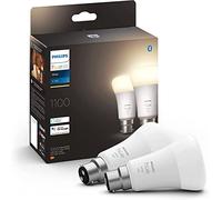 Philips Hue White Smart Light Bulb Twin Pack LED [B22 Bayonet Cap] - 1100 Lumens (75W Equivalent). Works with Alexa, Google Assistant and Apple Homekit. for Home Indoor Lighting, Livingroom, Bedroom.