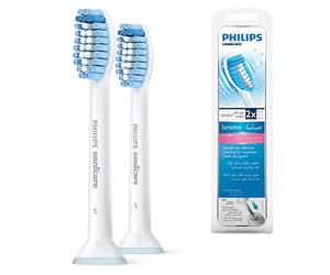 Philips HX6052/07 Sonicare Sensitive Standard Toothbrush Head, 2-Piece