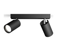 PHILIPS Idris 2-Head spot, GU10 lamp not Included, Black, IP44, Water-Resistant