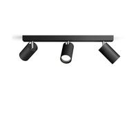 Philips Idris 3-Head spot, GU10 lamp not Included, Black, IP44, Water-Resistant