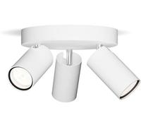 Philips Idris 3-Head spot on Round Plate, GU10 lamp not Included, White, IP44,
