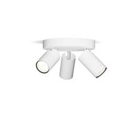Philips Idris 3-Head spot on Round Plate, GU10 lamp not Included, White, IP44, Water-Resistant