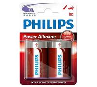 Power Alkaline D Batteries 2 Pack - PHILIPS