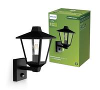 PHILIPS Kinno Outdoor Wall Light with Sensor, Max 25W, E27 Socket, Black