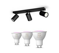 Philips Kosipo Bar-Tube 2-spotlights Black + GU10 colored Bulbs