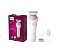Lady Shaver Series 6000 - cordless wet and dry shaver with 4 accessories, body scrub glove, comb attachment (model BRL136/00)