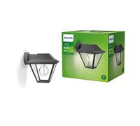 Philips LED Alpenglow Outdoor Wall Light Fixture [Anthracite Grey - Requires 1x60W E27 Edison Screw Bulb] for Home Garden, Terrace and Patio Lighting