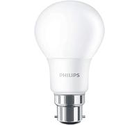 Philips LED B22 Frosted Light Bulbs, 8 W (60 W) - Warm White, Pack of 2