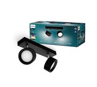 Philips LED Bracia Spot 2x5.5W Warm White 2700k [5.5W - Black] For Indoor Home Lighting, Living Room, Study, Office