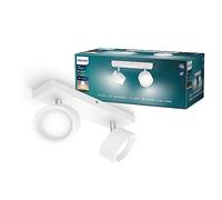 Philips LED Bracia Spot 2x5.5W Warm White 2700k [5.5W - White] for Indoor Home Lighting, Living Room, Study, Office