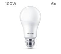 Philips LED Frosted A67 Light Bulb 6 Pack [Warm White 2700K - E27 Edison Screw] 100W, Non Dimmable. for Home Indoor Lighting