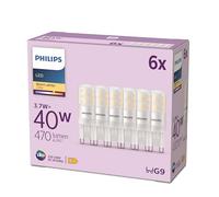 PHILIPS LED Bulb, G9, Pack of 6 | Warm White Ambiance Light, Long Life, 470lm, 40W, 2700k, Bluetooth App Control, Smart Home