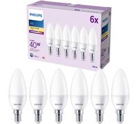Philips LED Candle 4.9W E14 Warm White 35x106mm 6pcs Energy Save 9290035411