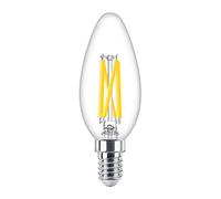 Philips LED Candle SES E14 Clear 3.4W Dimmable LED Bulb - DimTone Very Warm White 2200K-2700K, CRI 90+, 40W Incandescent Replacement, Decorative Filament Lamp