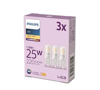 Philips bi-pin LED bulb G9 1.9W 220lm 2700K matt 3-pack