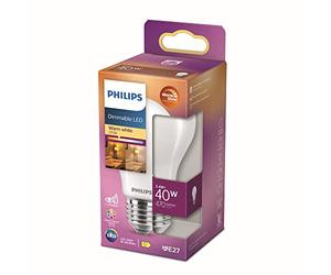 PHILIPS LED Classic 40W A60 E27 FR WGD90 SRT4 - Warm White, 1 Count, 4000 Lumen, 15000 Hours Life, Dimmable, Energy Efficient