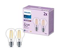 Philips LED bulb E27 7W 850lm 4,000K clear 2-pack
