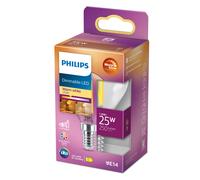Philips LED Classic E14 WarmGlow Lamp, 25 W, Teardrop Shape, Dimmable, Clear, Warm White