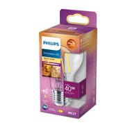 Philips LED Classic E27 WarmGlow 40W Warm White Dimmable Clear Teardrop Lamp