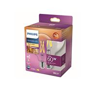 Philips LED Classic E27 WarmGlow 60 W Globe Shape Dimmable Clear Warm White