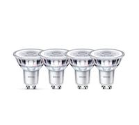 Philips LED Classic GU10 Spotlight, 6500K Cool White Light, Frosted Glass, 4-Pack