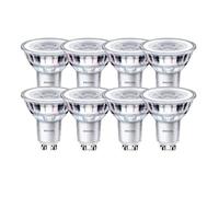 Philips LED Classic GU10 Spotlight, 6500K Cool White Light, Frosted Glass, 8-Pack