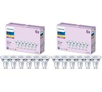 Philips LED Classic Spot Light Bulb 12 Pack [Warm White 2700K - GU10] 50W, Non Dimmable. for Home Indoor Lighting