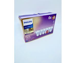 Philips LED Classic WarmGlow Dimmable Spot Light GU10 Pack of 6 - Silver