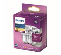 Philips LED Classic WarmGlow Lamp 2 Pack [GU10] 50W, Non Dimmable, Standard Warm White