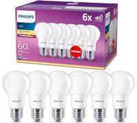 Philips 8W ES LED Classic Non-Dimmable Bulb, Pack of 6