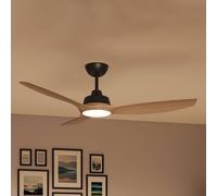 Philips LED fan Olas, Ø 132 cm, brown/black, quiet
