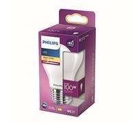 Philips LED Frosted A60 Light Bulb [E27 Edison Screw] 10.5W - 100W Equivalent, Warm White (2700K), Non Dimmable