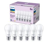 Philips LED Frosted A67 Light Bulb 6 Pack [Warm White 2700K - E27 Edison Screw] 100W, Non Dimmable. for Home Indoor Lighting