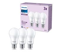 Philips LED Frosted A67 Light Bulb, E27, 3 Pack | Cool White Light 4000 K, For Home Indoor Lighting, 100W, Non-Dimmable, E27 Edison Screw
